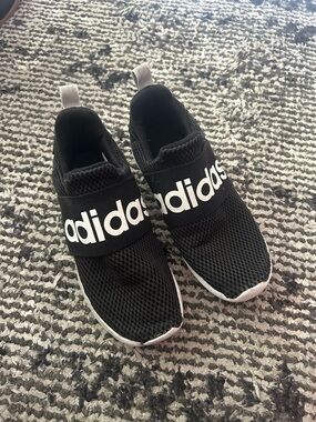 adidas Kids Black Slip-On Mesh Sneakers with White Logo